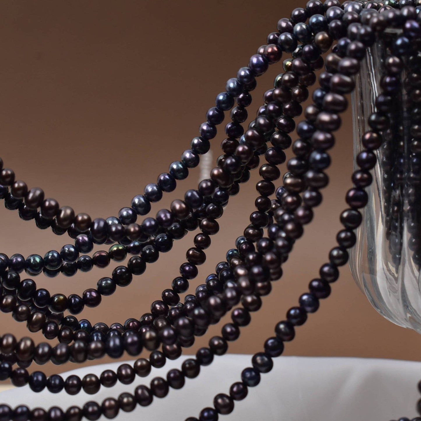 1150 black, pearl 4mm elongated natural freshwater pearl wholesale loose bead jewelry handmade DIY accessories