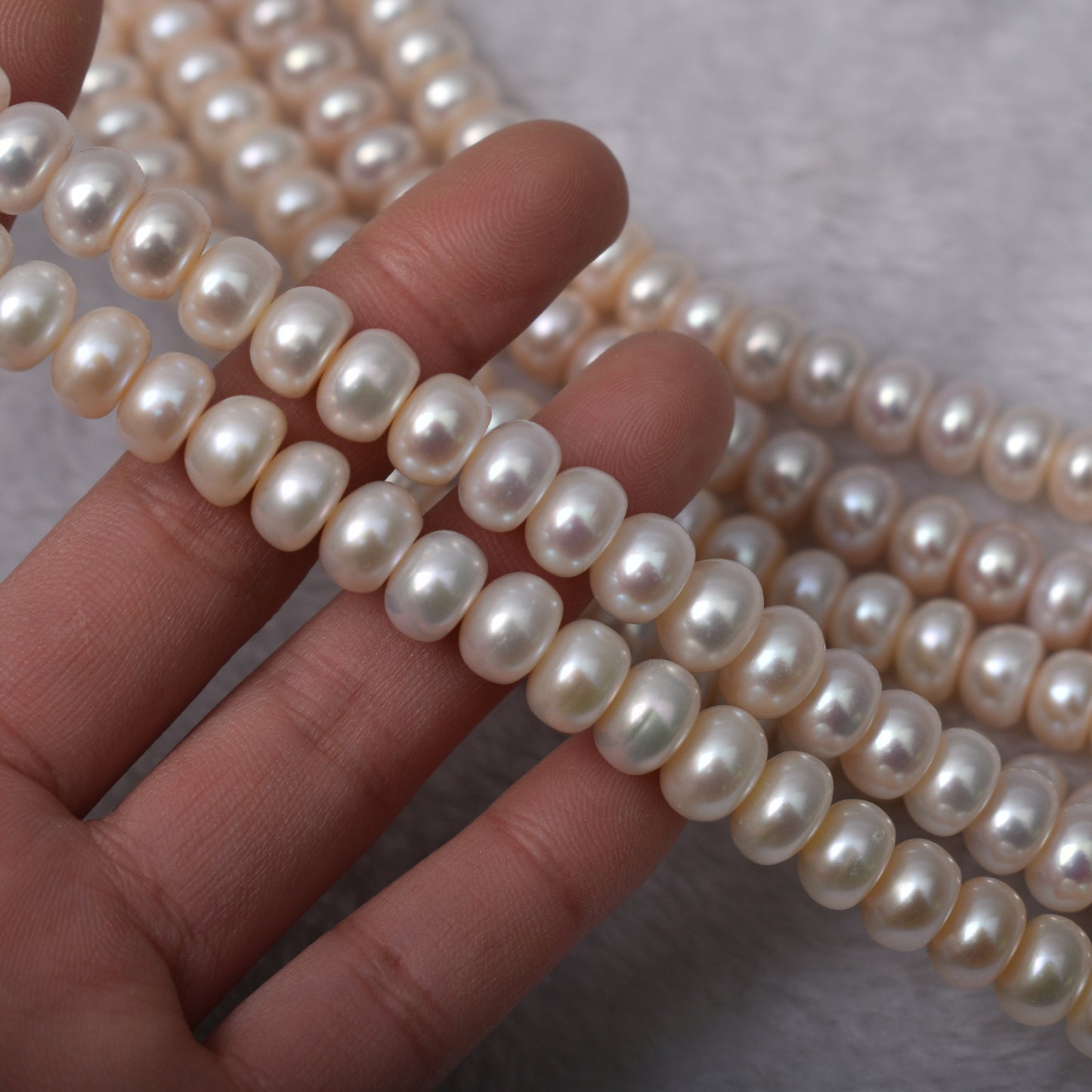 1256 White Bright Flat Pearl Natural Freshwater Pearl About 9-10mm