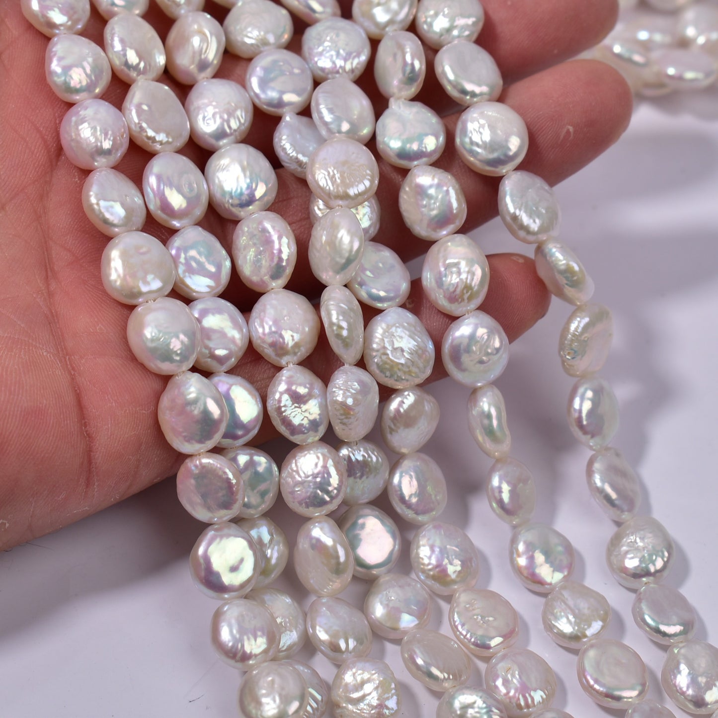 1070 10-11Mm Natural Freshwater Baroque Special-shaped Button Pearl Material