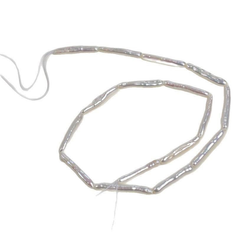 1090 Natural Freshwater Pearl, Baroque Pearl Necklace White Toothpick Beads