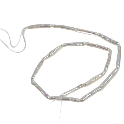 1090 Natural Freshwater Pearl, Baroque Pearl Necklace White Toothpick Beads