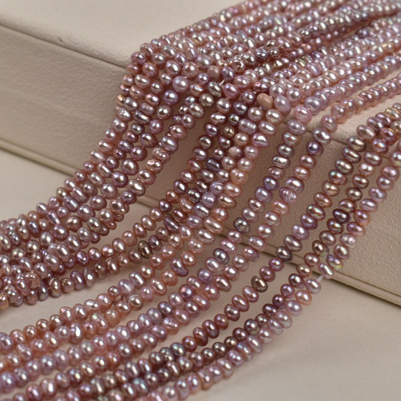 1212 3-4MM Purple Natural Freshwater Pearls DIY Jewelry