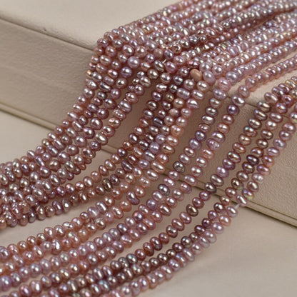 1212 3-4MM Purple Natural Freshwater Pearls DIY Jewelry