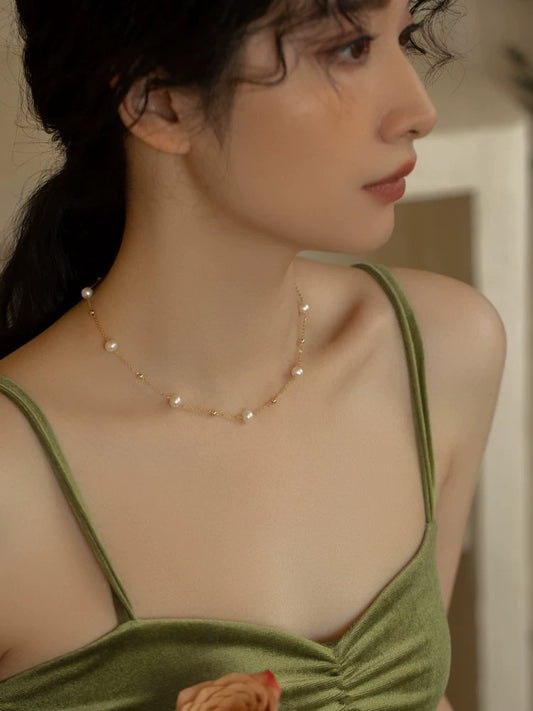 Pearl Necklace Chain Retro Versatile Gypsy