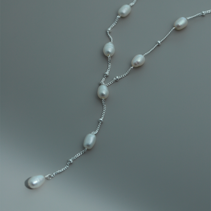 S925 sterling silver  pearl necklace femininity fashion  chain