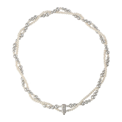 French pearl necklace women's real multi-hemp color exquisite double stacking design choker