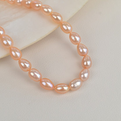 1029 7-8Mm rice beads natural freshwater real pearls work in progress material jewelry accessories necklace material