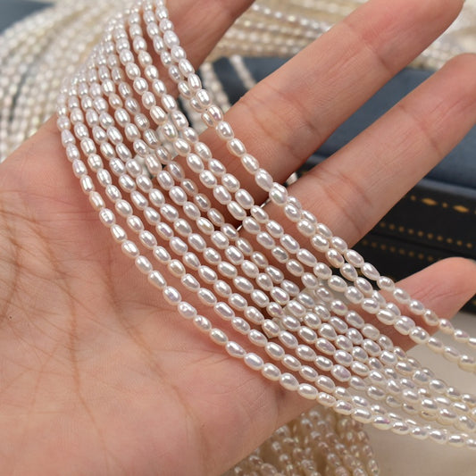 1061 2.5-3 mm Millet Beads Natural Freshwater Pearl work in progress