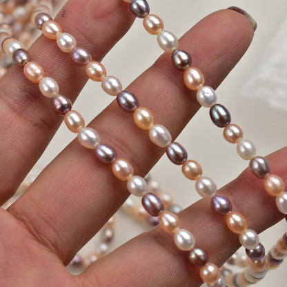 1055 4-4.5 mm Natural Freshwater Pearl Mixed Color Rice Beads