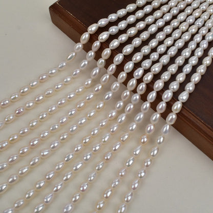 1021 Cost-effective 6mm Natural Freshwater Pearl Loose Beads Rice Beads