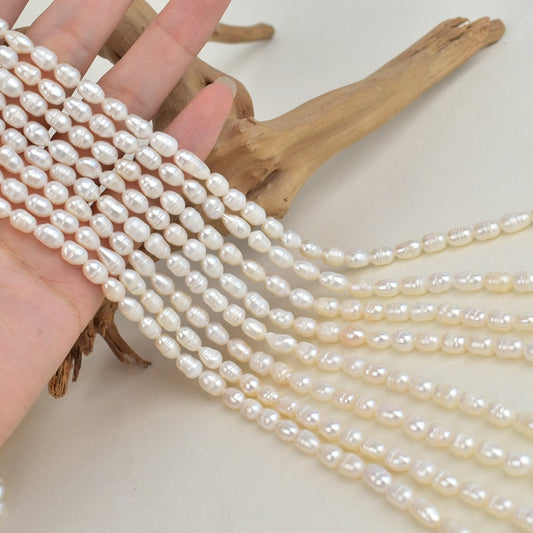 1048 5-6Mm  Rice Beads Natural Freshwater Real Pearls  Jewelry Accessories