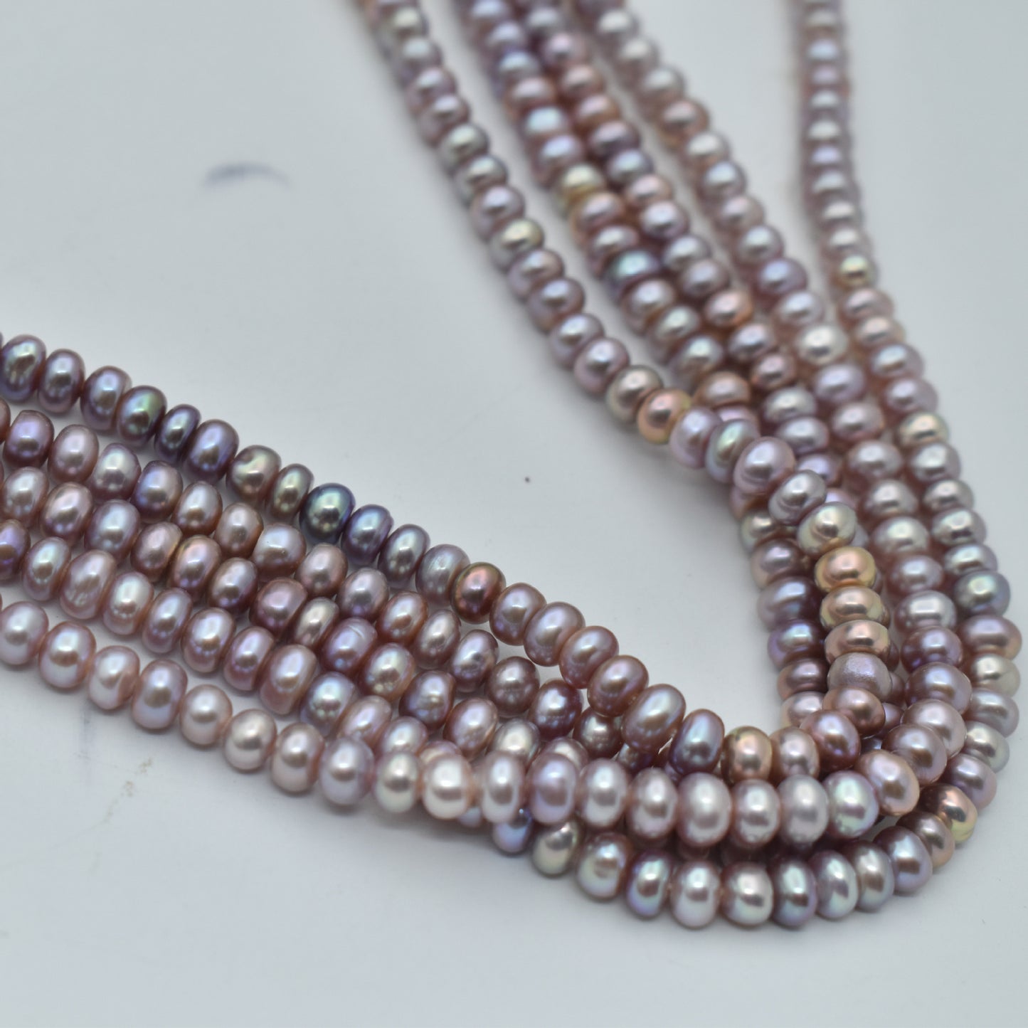 1238 good quality, flat beads 6mm DIY work in progress necklace, natural freshwater pearls