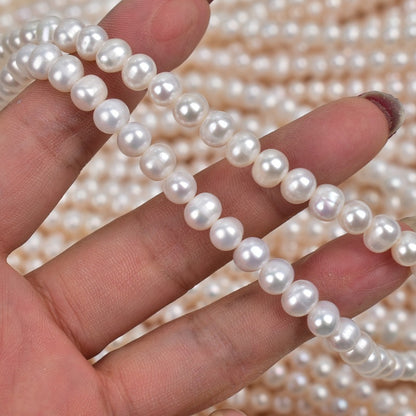 1147 6-7Mm natural freshwater pearl strong light potato round work in progress necklace DIY handmade material