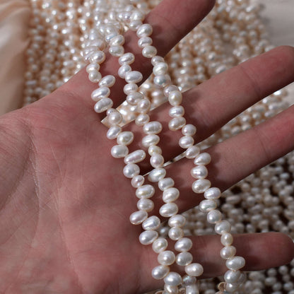 1027 Strong Light  Side Hole Rice Beads about 4-5mm Natural Freshwater Pearl Beads Handmade