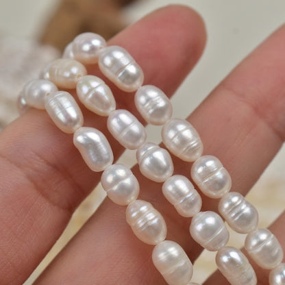 1036 New 5-6mm Threaded Rice Bead Pearl Natural Freshwater Pearl DIY Handmade Jewelry in Stock