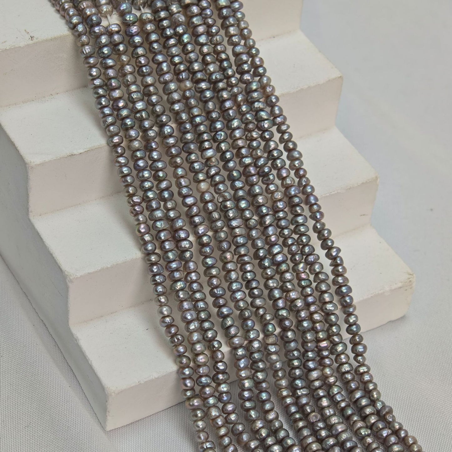 1237 40 cm long, natural freshwater pearl work in progress handmade beaded material