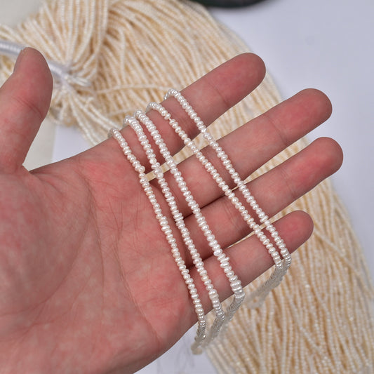 1250 3mm flat natural freshwater pearl DIY necklace small pearl wholesale