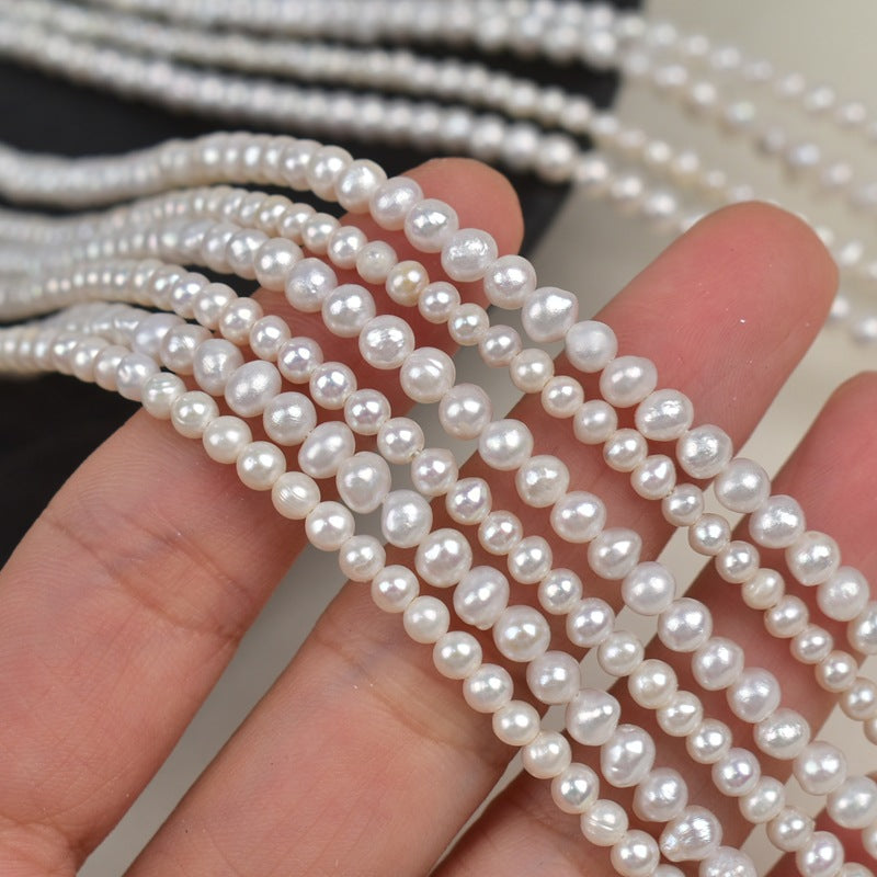 1181 3-4Mm thread nearly round AK4-5mm natural freshwater pearl DIY
