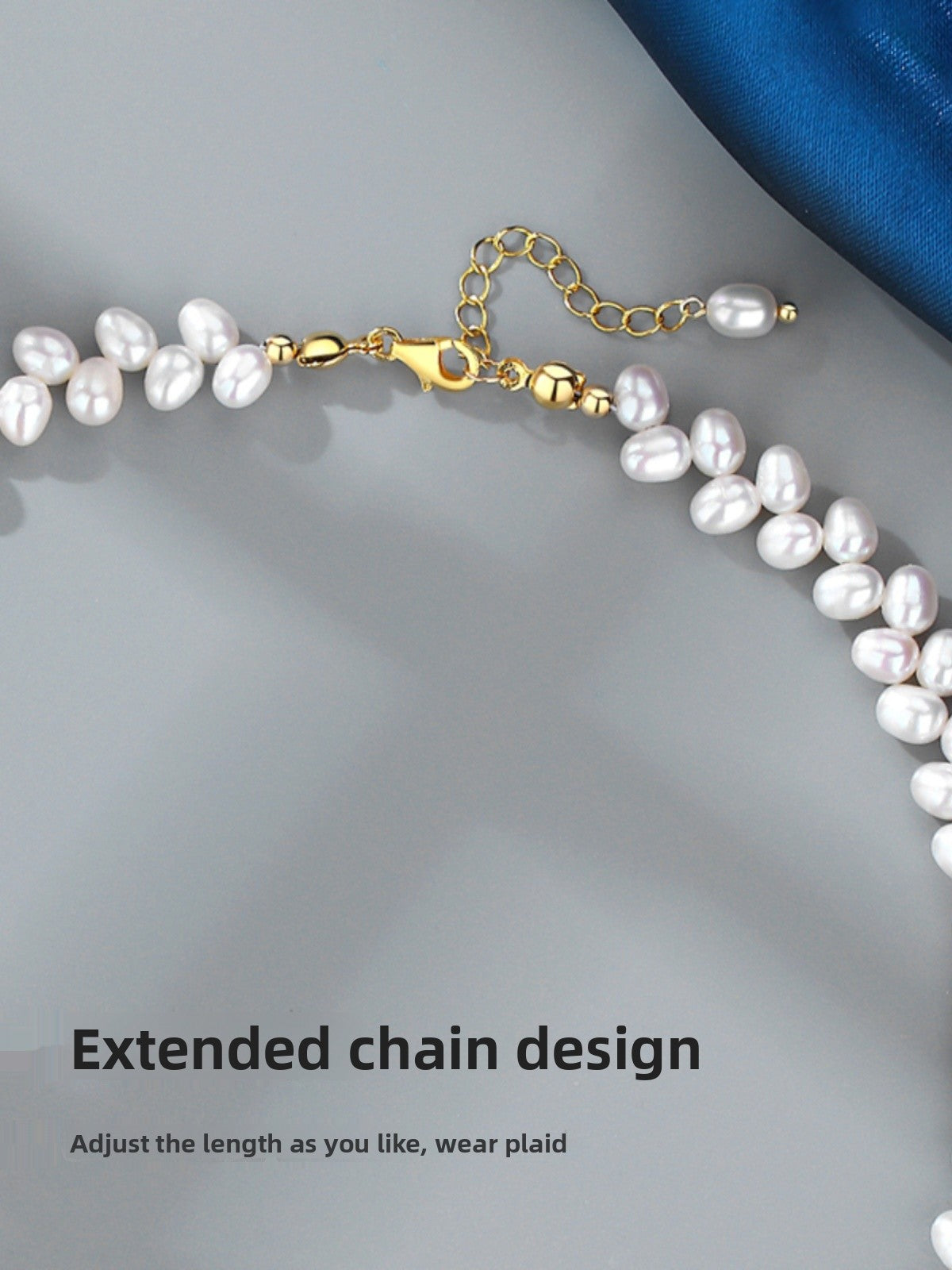 Pearl Necklace Women's Wheat Ear Rice Grain Natural Freshwater Real Pearl Vintage Jewelry Set