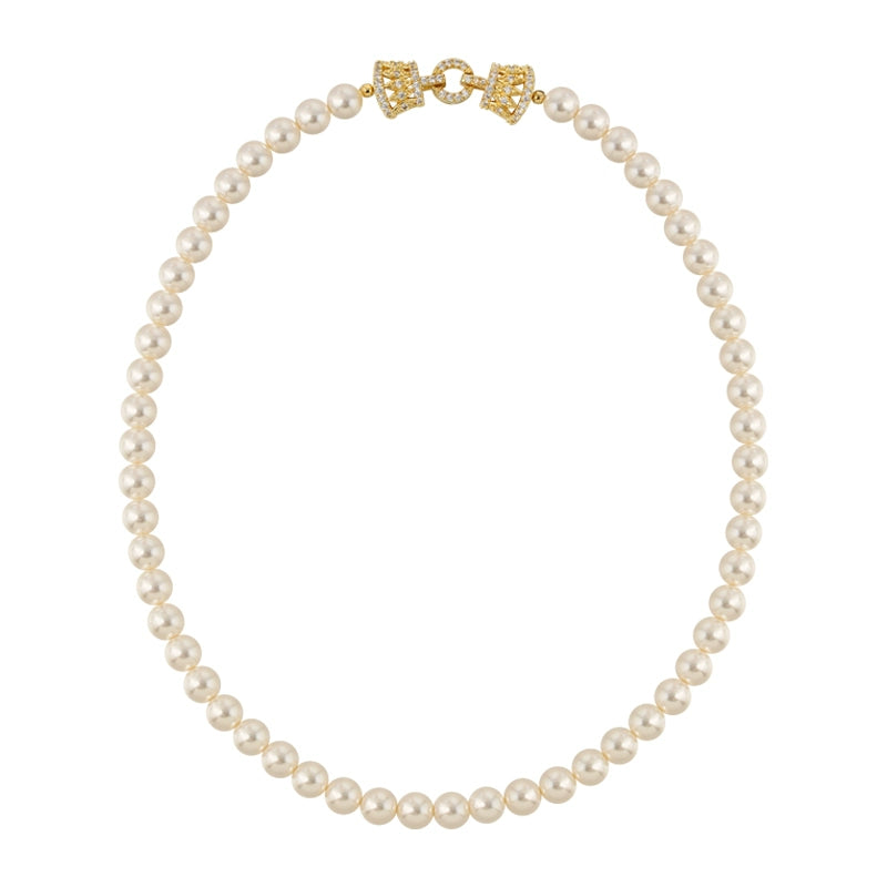 Shi's pearl necklace, women's French double-layer one, wear more long sweater chains