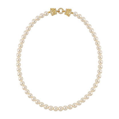 Shi's pearl necklace, women's French double-layer one, wear more long sweater chains