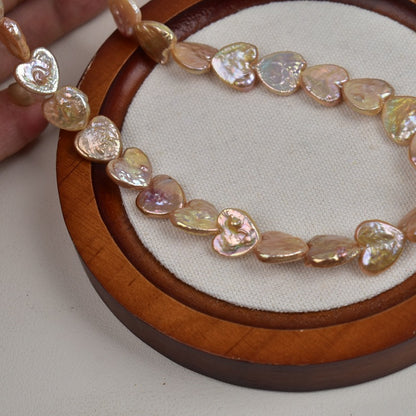 1077 Natural Freshwater Pearl Loose Beads Purple Love Shaped Baroque Pearl