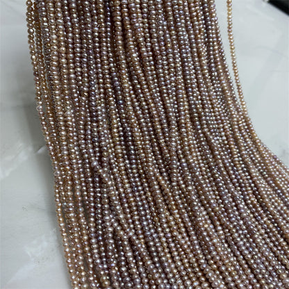 1218 natural freshwater pearls 2-3mm flat beads purple abacus beads necklace work in progress DIY handmade loose beads