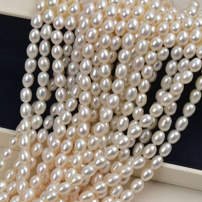 1016-Natural Freshwater Pearl Rice-shaped Loose Beads DIY Handmade Jewelry Accessories