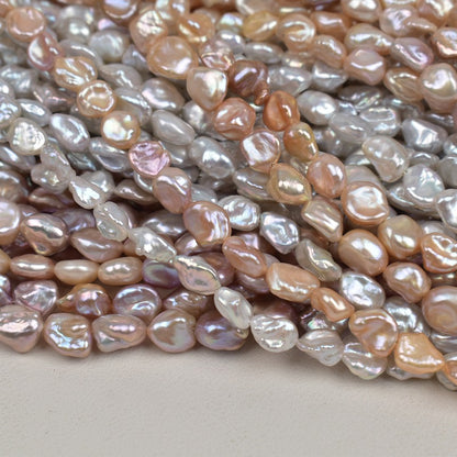 1103 Natural freshwater pearls 8-10mm irregular straight hole beads DIY