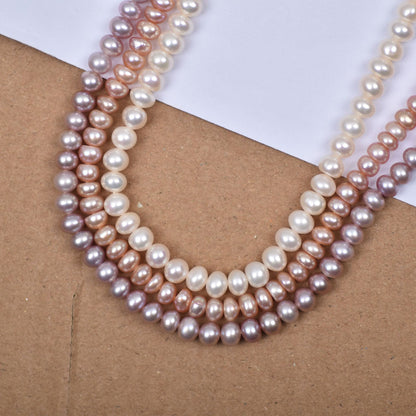 1251 flat beads about 5-6mm natural freshwater pearl DIY jewelry material