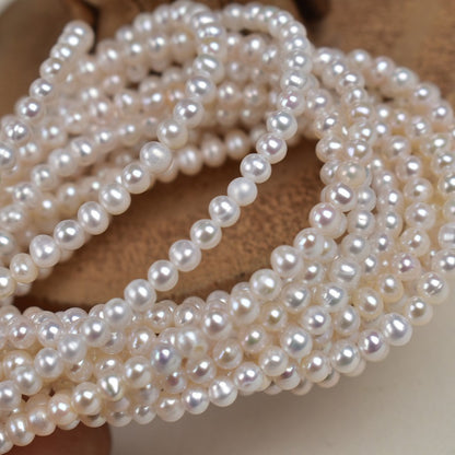 1188 3-3.5 mm Near Round Pearl Natural Freshwater Pearl Necklace work in progress DIY Loose Bead Jewelry Accessories