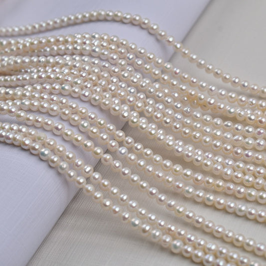 1172 4-5Mm Near Round Pearl, Natural Freshwater Pearl DIY Beaded Necklace Bracelet Accessories