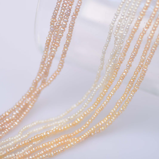 1220 Natural Freshwater Pearl Loose Beads 1.8-2mm Strong Light Small Particle Flat Beads DIY Jewelry Semi-finished Accessories