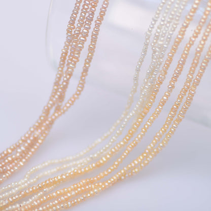 1220 Natural Freshwater Pearl Loose Beads 1.8-2mm Strong Light Small Particle Flat Beads DIY Jewelry Semi-finished Accessories