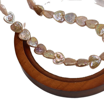 1077 Natural Freshwater Pearl Loose Beads Purple Love Shaped Baroque Pearl