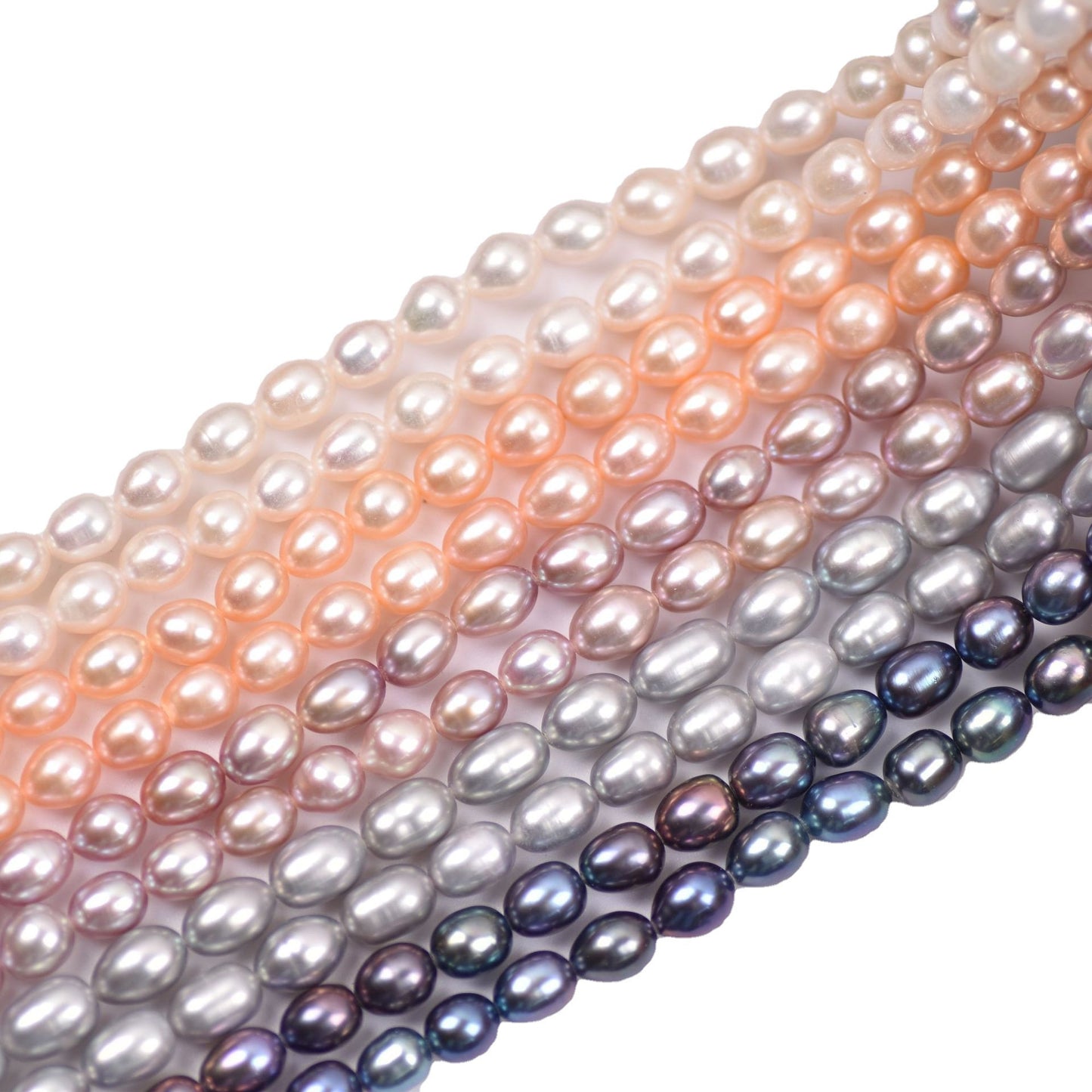 1019 Natural Freshwater Pearl Loose Beads 7-8mm Rice BeadsWholesale