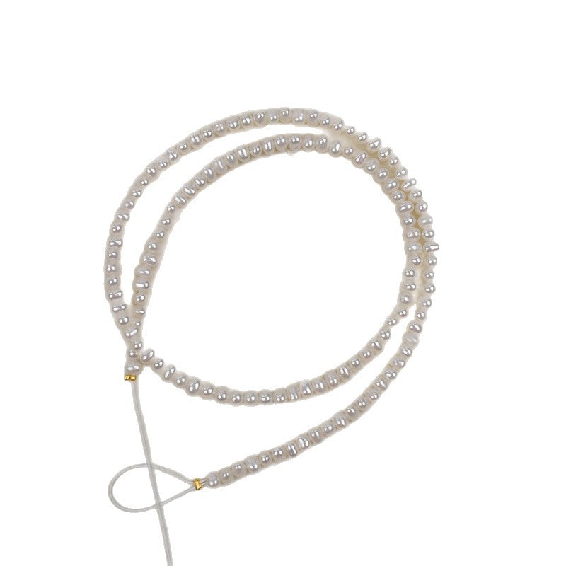 1142 natural freshwater strong light 3-4mm round pearl necklace jewelry work in progress
