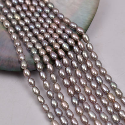 1010 gray natural freshwater pearls about 4-5mm meter-shaped strong light pearls DIY handmade jewelry loose beads