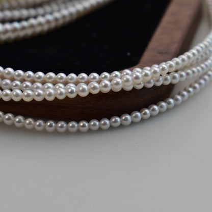 1113 new 3-4mm white bright strong light near round pearl natural freshwater pearl