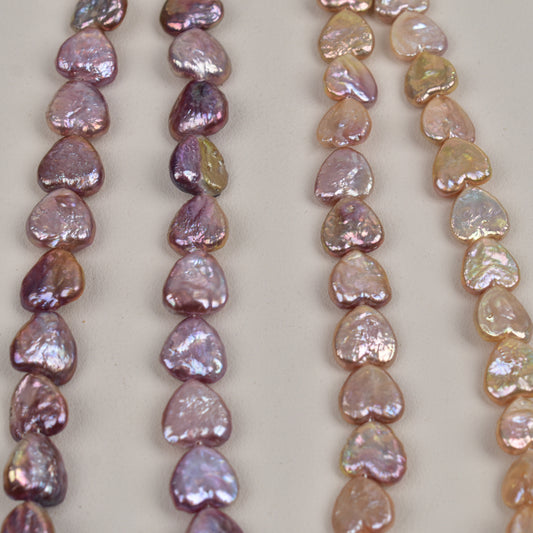 1077 Natural Freshwater Pearl Loose Beads Purple Love Shaped Baroque Pearl