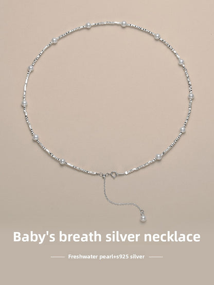 Baby Pearl Necklace Gypsy Lady Natural Freshwater Round Strong Light