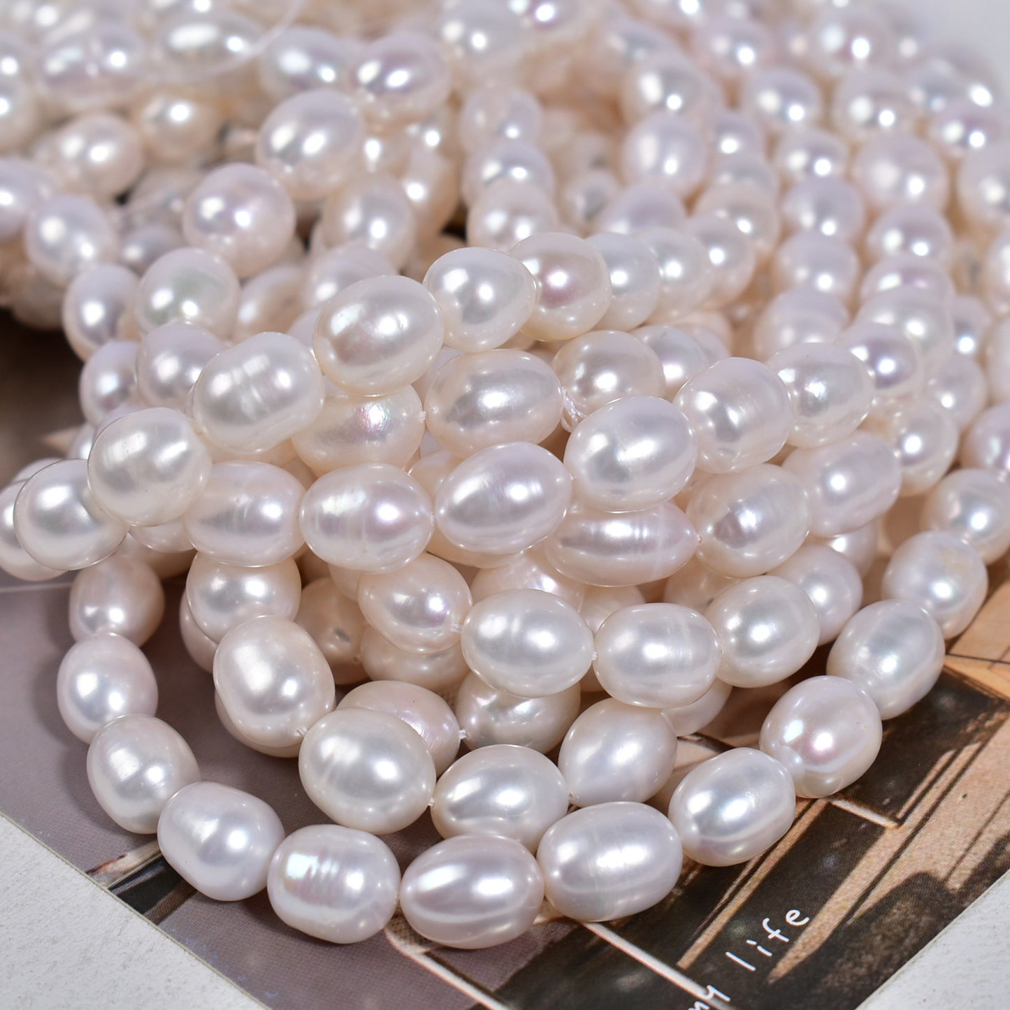 1014 Natural freshwater pearl loose beads 10-11MM rice beads handmade DIY beading materials work in progress Raw material accessories