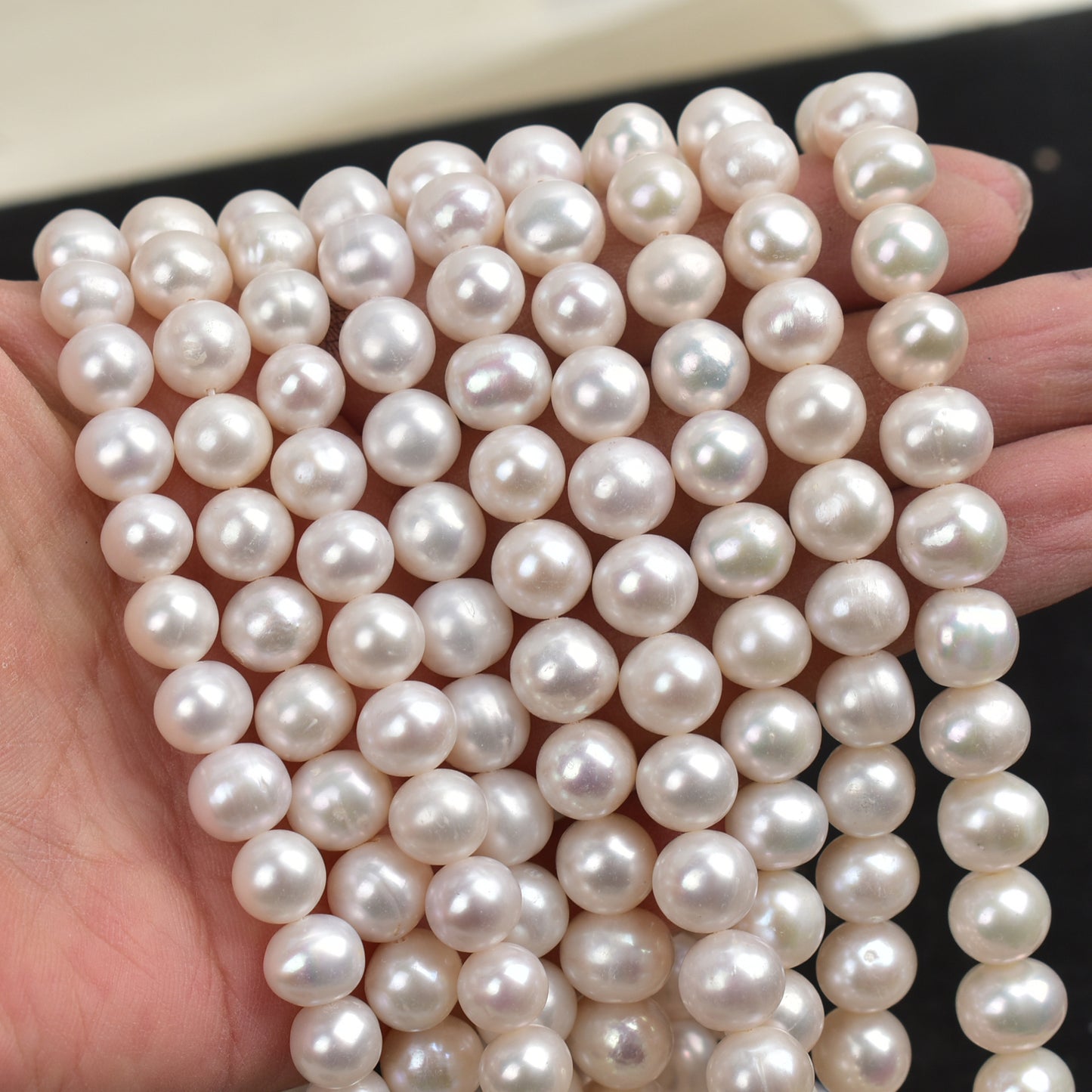 1149 wholesale 7-8-9 -10mm natural freshwater pearl seedless micro-flawed near round pearl DIY work in progress