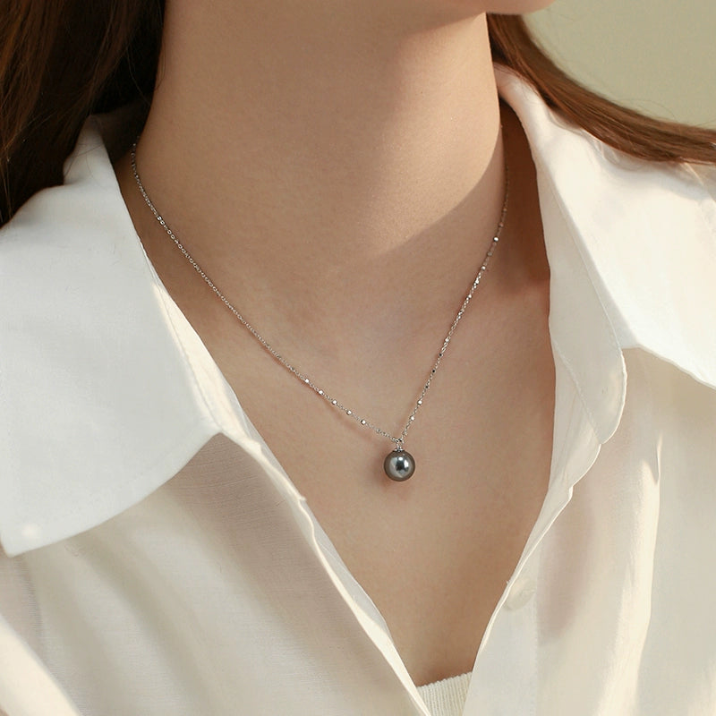 Zhengyuan Single Pearl Pendant Necklace Ladies Exquisite S925 Sterling Silver