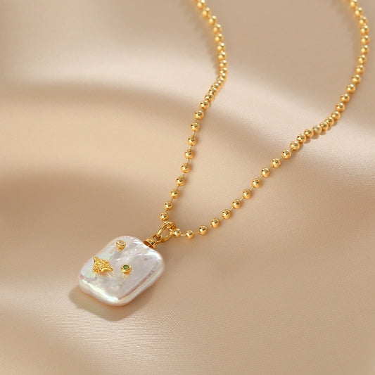 European and American personality baroque natural pearl pendant women bead chain ins design necklace