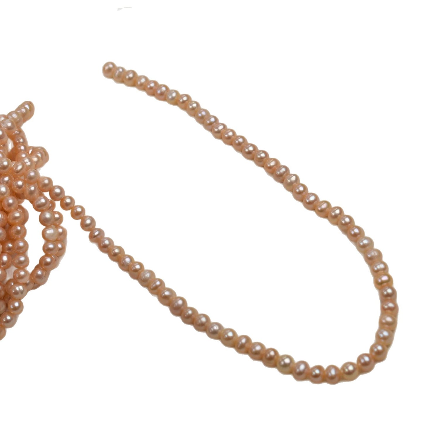 1162 5-6Mm Freshwater Pearl Loose Pearl Natural Pearl Pink Near Round Perforated Pearl work in progress diy