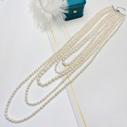 new retro multi-layer Lolita style tian ran pearl necklace long sweater chain