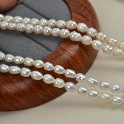 1031 Natural Freshwater Pearls 5-6mm Strong Light Rice Beads DIY Loose Beads