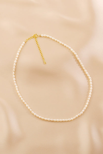 Natural Freshwater Millet Pearl Necklace Ladies Summer