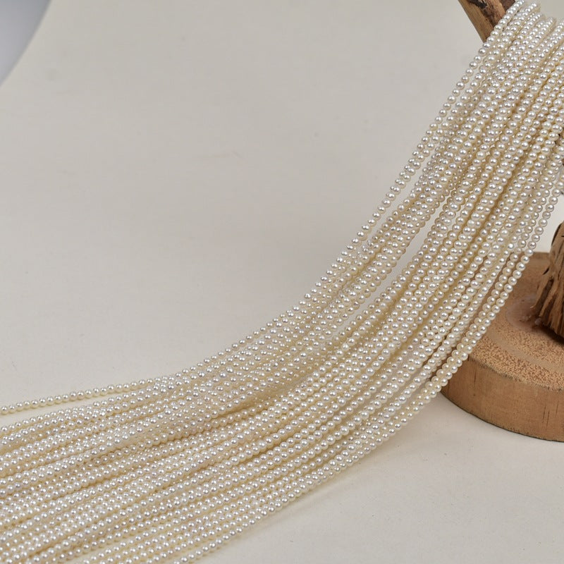 1193 cost-effective 2-3mm strong light near round pearl natural freshwater pearl necklace work in progress jewelry loose beads DIY